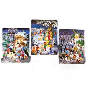 Glitter calendar, images, nativity scene - 40X28CM, 3 ASS., 1/BAG