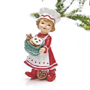 Girl w. gingerbread, Poly. - 14CM