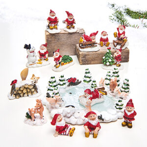 Poly landscape w. red foresters - 6CM, 15 ASS., 15/BOX