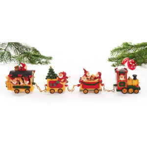 Christmas locomotive/forester, poly, 3 wagons - 9X40CM, 1/BOX