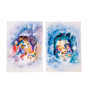 Nativity scene, calendar, stickers - 28X40CM, 2 ASS.