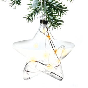 LED glass star (BAT) - 15X25CM