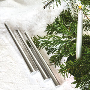 Candles, silver, 22mm - 25CM, 4/BOX