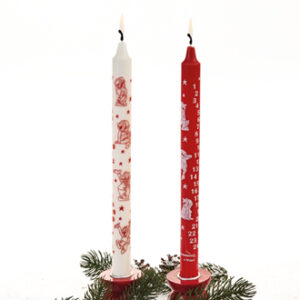 Bramming calendar candle, red/white, ø:20mm - 30CM, 2 ASS.