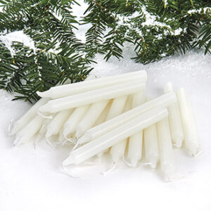 Christmas tree candle, white, Ø: 13mm - 12CM, 20/BOX
