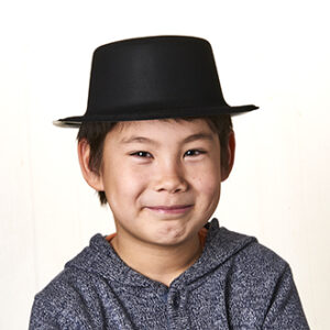 Top hat, flocked, black -