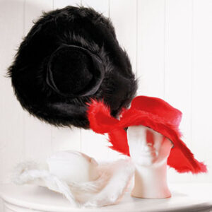 Plush hat w. furry edge - 3 ASS.