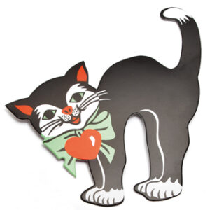 Black shrovetide cat, cardboard - 15CM