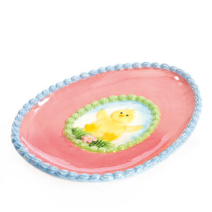 Glazed ceramic dish, chicken - 2X20CM