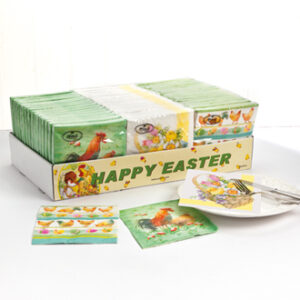 3-lays napkin w. Easter motiv - 33X33CM, 3 ASS., 20/BAG
