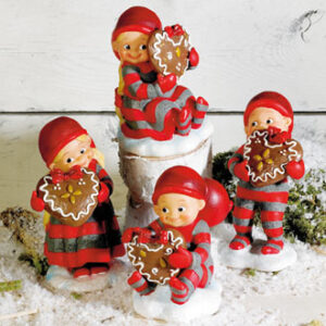 Poly Pobra baby pixy w. gingerbread heart - 6CM, 4 ASS.