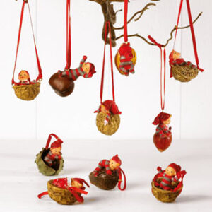 Poly Pobra baby pixy in nut, w. string - 3CM, 10 ASS.