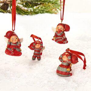 Poly Pobra baby pixy w. wings, to hang - 4CM, 4/BOX