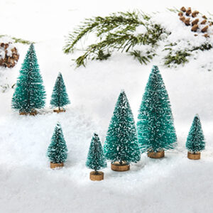 Chenille trees, H: 3-9cm - 7/BAG