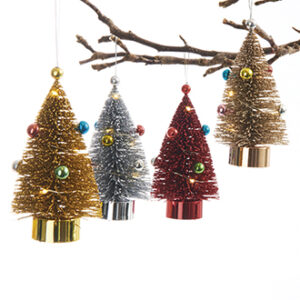 Christmas tree w. light (BAT) - 13CM, 4 ASS.