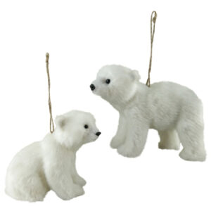 Polar bear, fake fur, w. string - 7CM, 2 ASS.