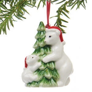 Polar beerx2, porcelain, to hang - 8CM