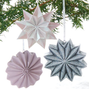 Deco., poly, 3D, to hang - 9CM, 3 ASS.