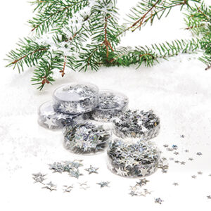 Glitter, silver stars, 20gr. - 6 ASS.