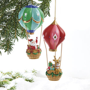 Air balloon w. fig., poly, w. string f. hanging - 17CM, 2 ASS.
