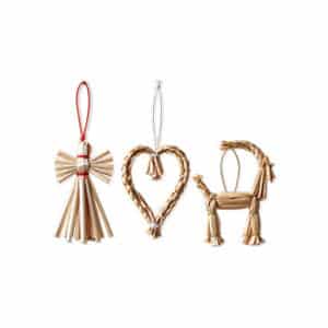 Straw decorations, in box, nature - 6CM, 10/BOX