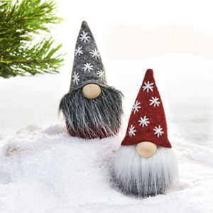 Pixy, gnome, felt, red/grey - 10CM, 2 ASS.