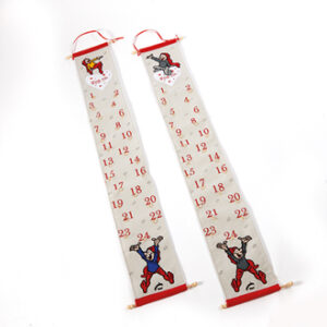Christmas calendar, fabric, Bramming - 126X17CM, 2 ASS., 1/BAG