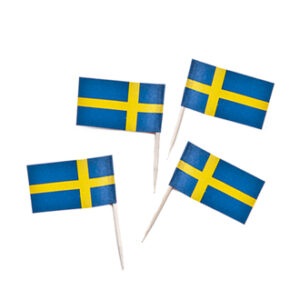 Swedish flag on stick - 4CM, 50/BAG
