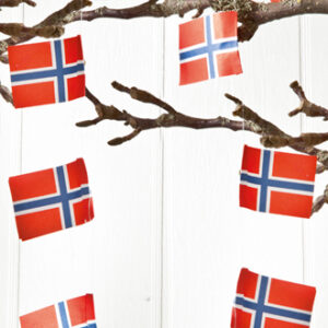 Norwegian flag garland, 2m - 2/BAG
