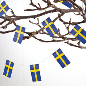 Swedish flag garland, 20 flags, 2m - 2/BAG