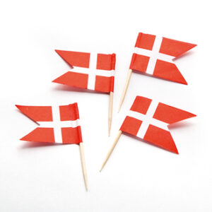 Flag on stick, danish - 4CM, 50/BAG