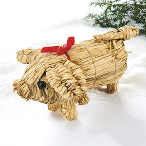 Straw pig - 15X30CM