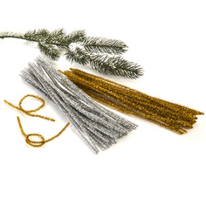 Pipe cleaners, silver/gold - 30CM, 30/BAG
