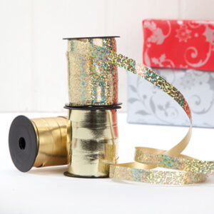 Curling ribbon, 10mmx10m, 3 asst gold - 3 ASS.