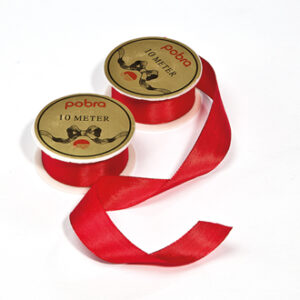 Rayon ribbon, 25mmx10m, red -