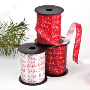 Curling ribbon, 'God jul', 10mmx10m - 3 ASS.