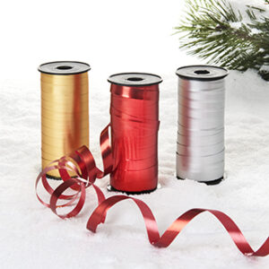 Red/gold/silver curling ribbon, 10mmx50m - 3 ASS.