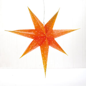 Orange paper star f. electric bulb - 40CM