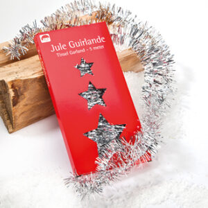 Silver tinsel garland, tinfoil, 5mx4cm -