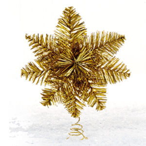 Tree top star, tinsel, gold - 25CM