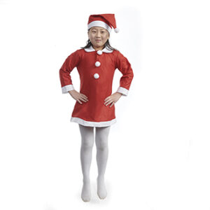 Mrs. santa dress w. santa hat, 6-8 years -