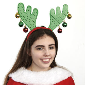 Hairband w. reindeer antlers & plastic balls - 26CM