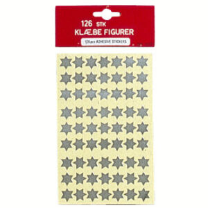 1,4cm stickers, silver stars - 16CM, 140/BAG