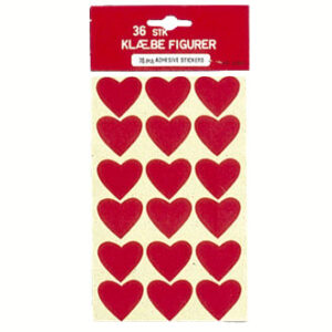 2,7cm stickers, red hearts - 16CM, 36/BAG