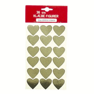 2,7cm stickers, gold hearts - 16CM, 36/BAG