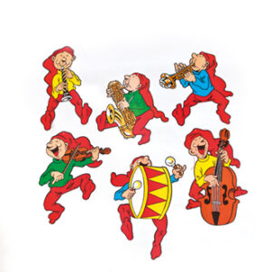 Bramming pixies, musicians, double-sided print - 40CM, 6 ASS., 3/BAG