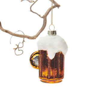 Beer box, w. 6 beer bottles, glass, w. string - 8CM