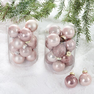 Glass balls, pink - 4CM, 2 ASS., 16/BOX