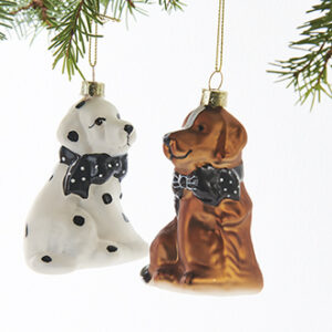Dog, glass, w. string - 9CM, 2 ASS.