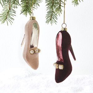 High-heeled shoes, glass w. string - 9CM, 2 ASS.